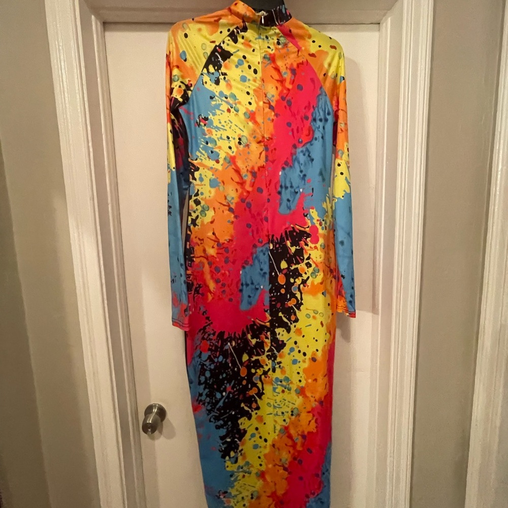 Vibrant Multicolor Long Sleeve Dress